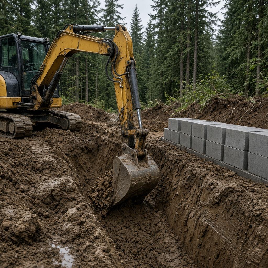 Retaining wall site excavation and assessment in Abbotsford BC
